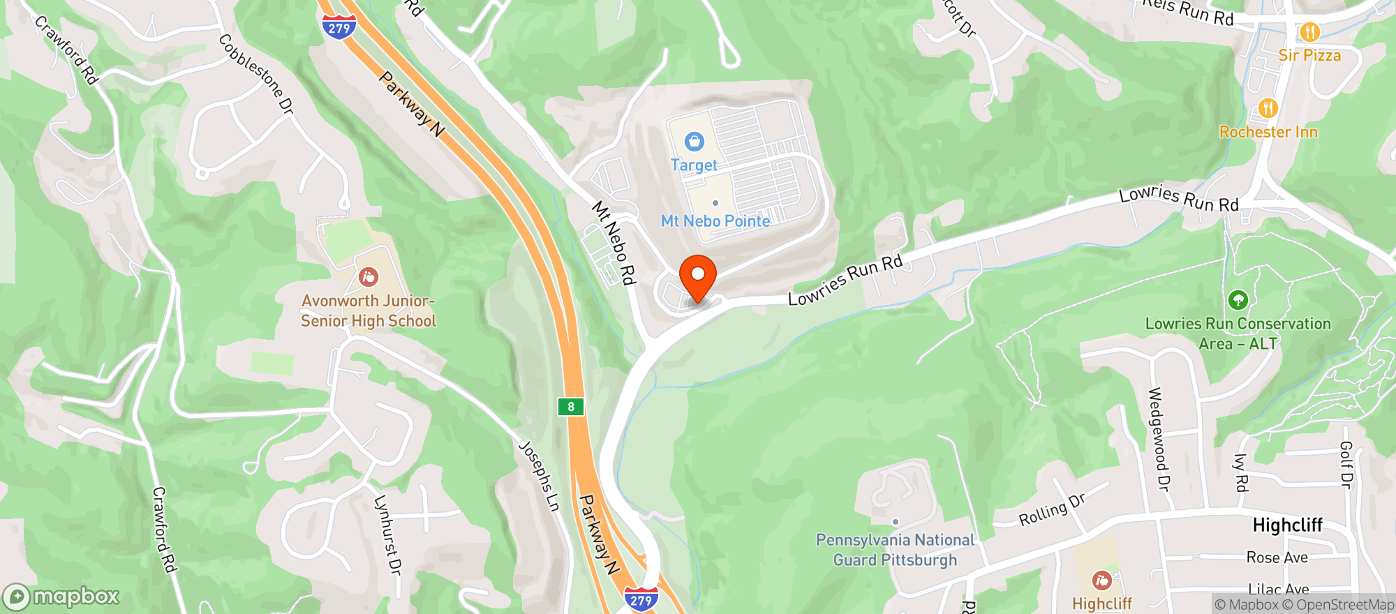 Map showing Coughlin's Law Kitchen & Brewpub