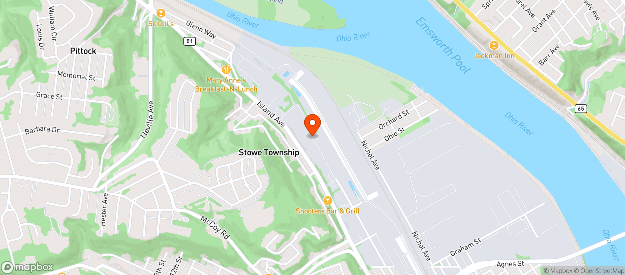 Map showing Giant Eagle