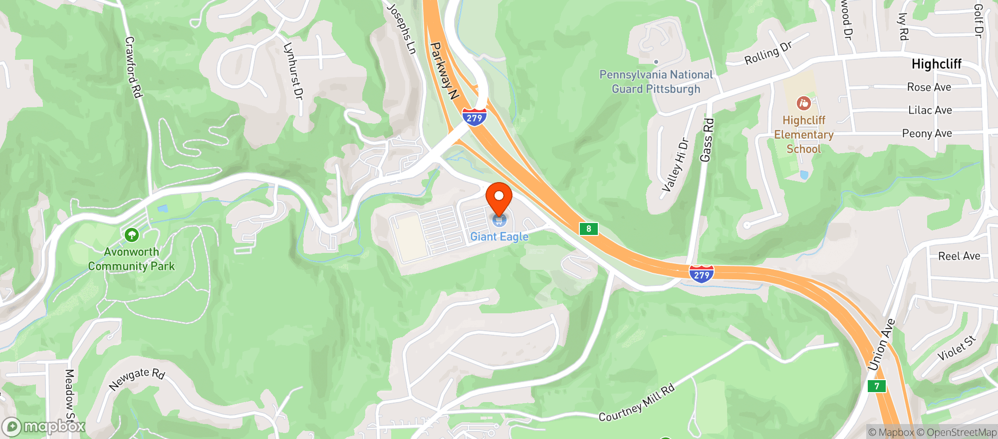 Map showing GIANT EAGLE