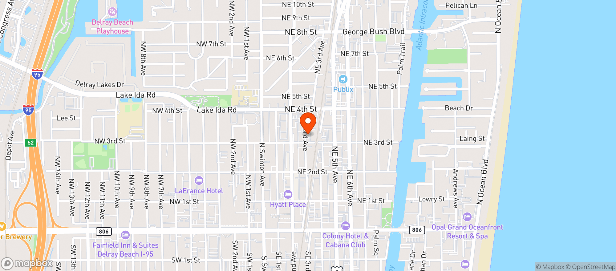 Map showing Glimmer Cafe