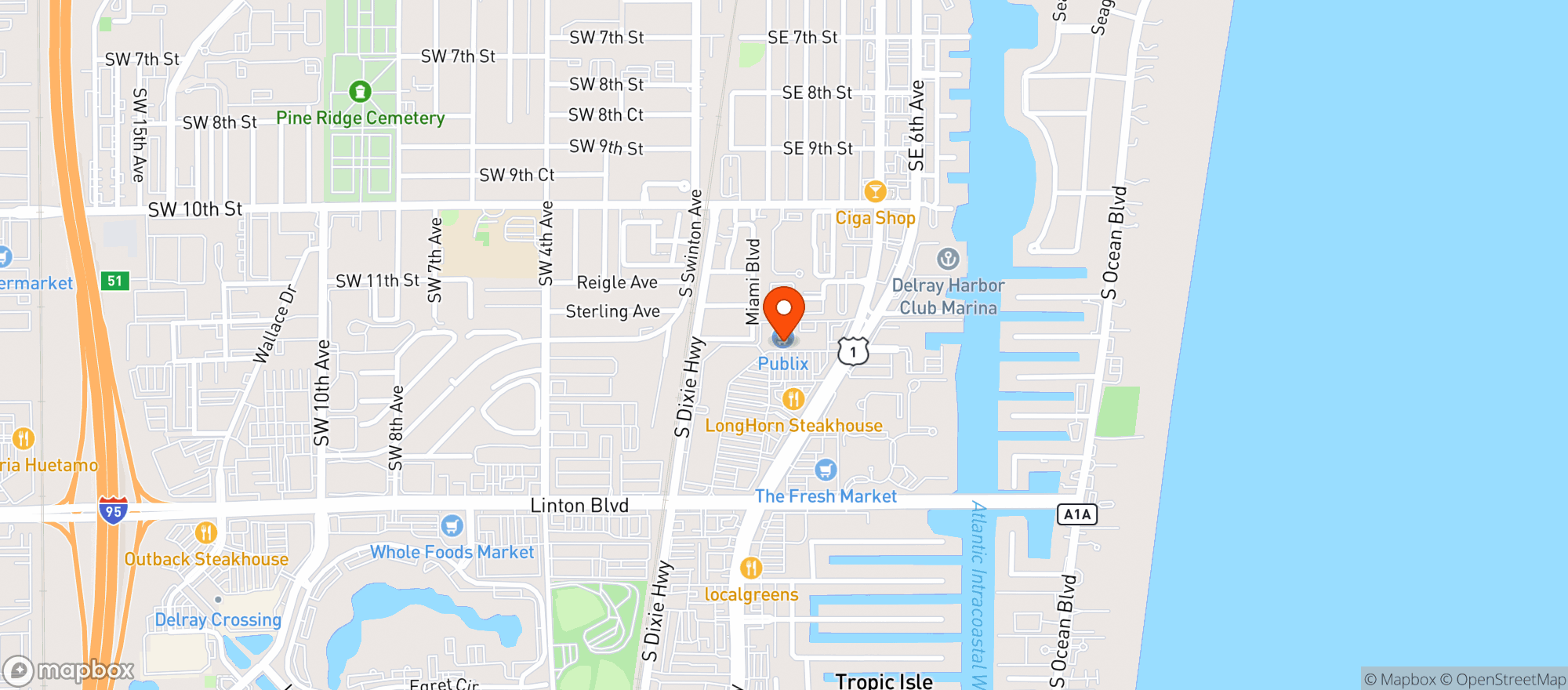 Map showing Publix