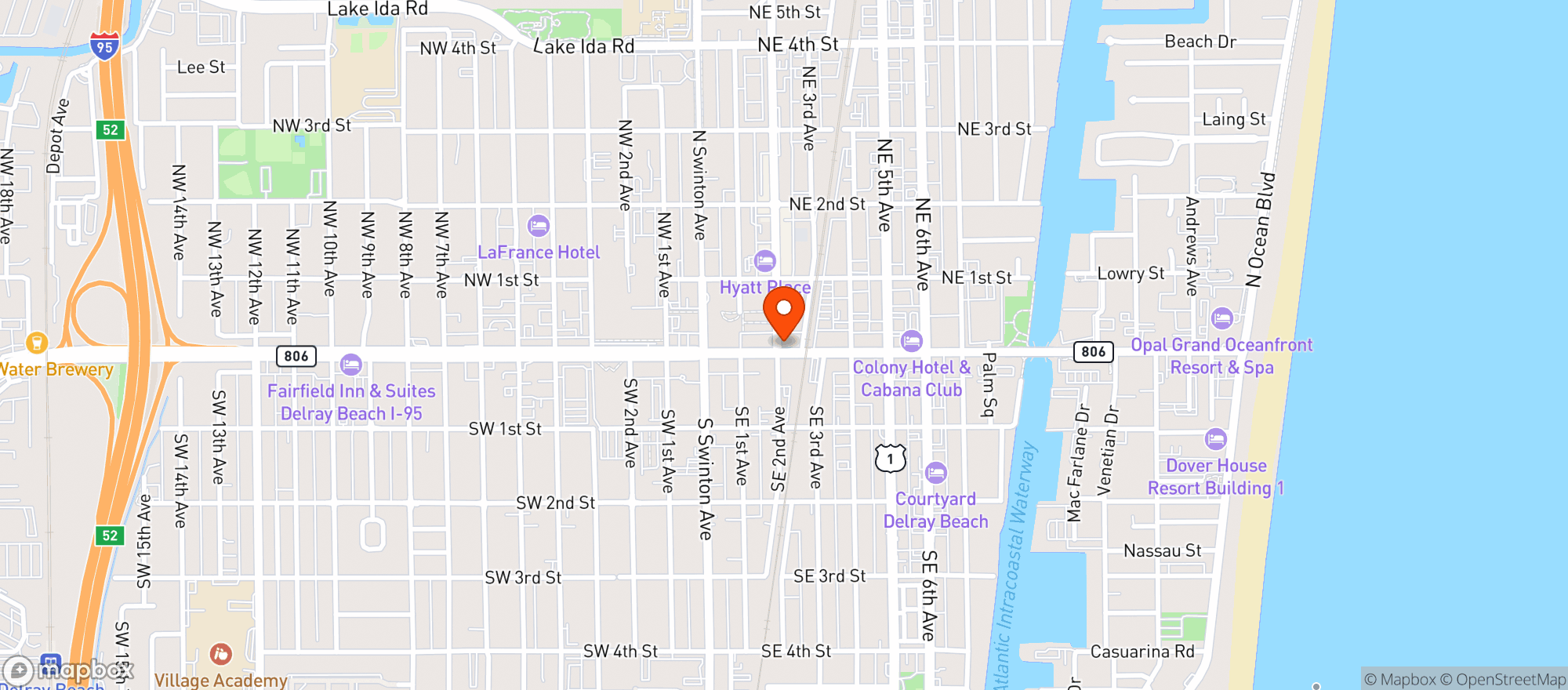 Map showing The Office Delray