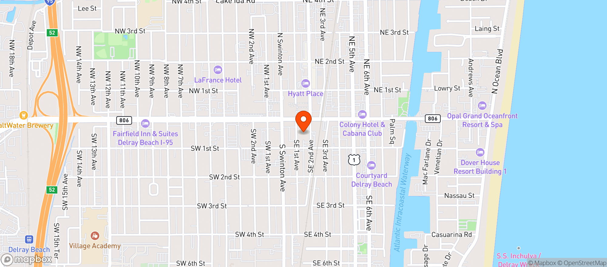 Map showing Park Tavern