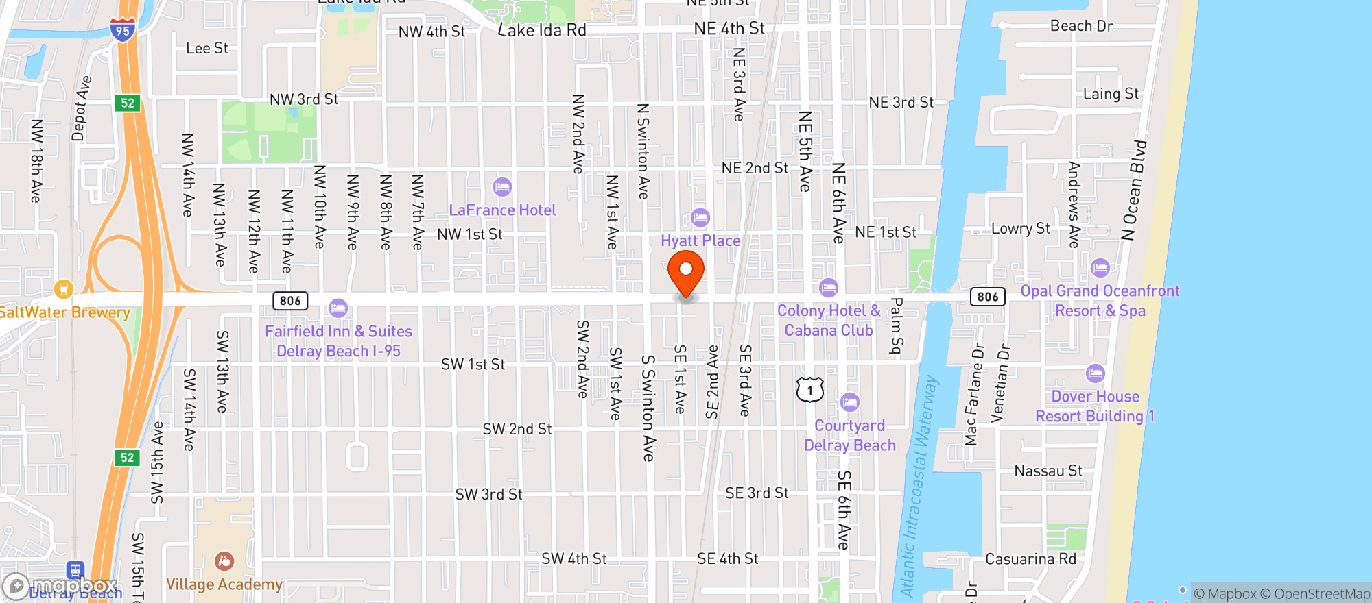 Map showing Roccos Tacos & Tequila Bar