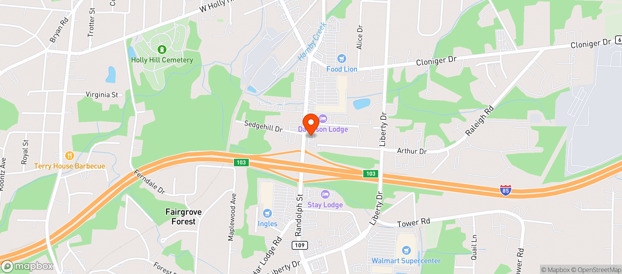 Map showing Fairway 14 (thomasville)