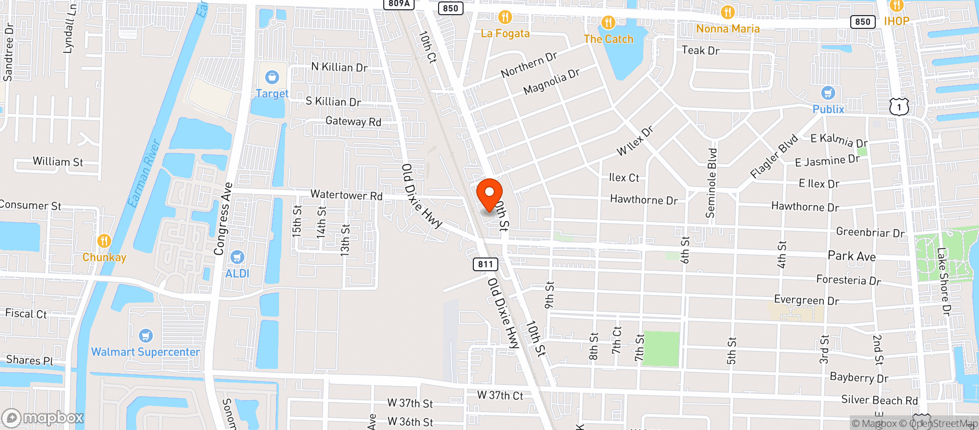 Map showing Coastal Karma Brewing