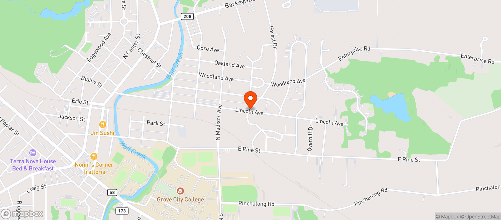 Map showing Black Bear Hemp Dispensary