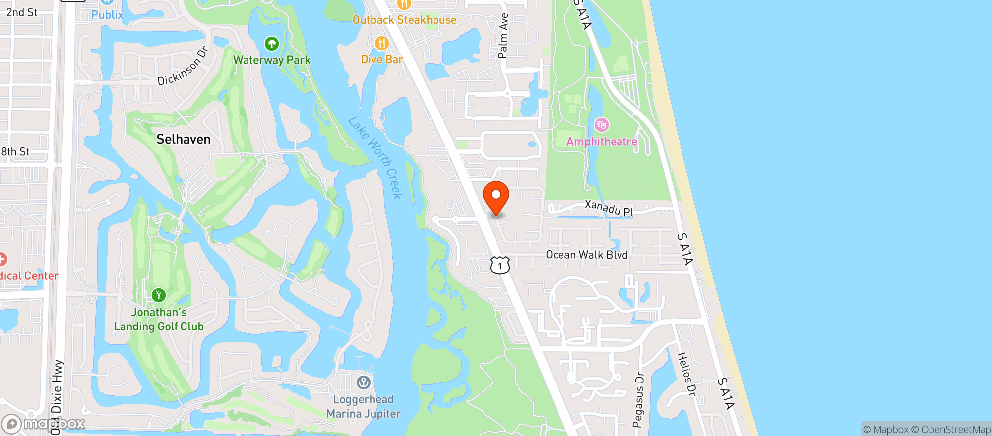 Map showing Publix Super Market #1333