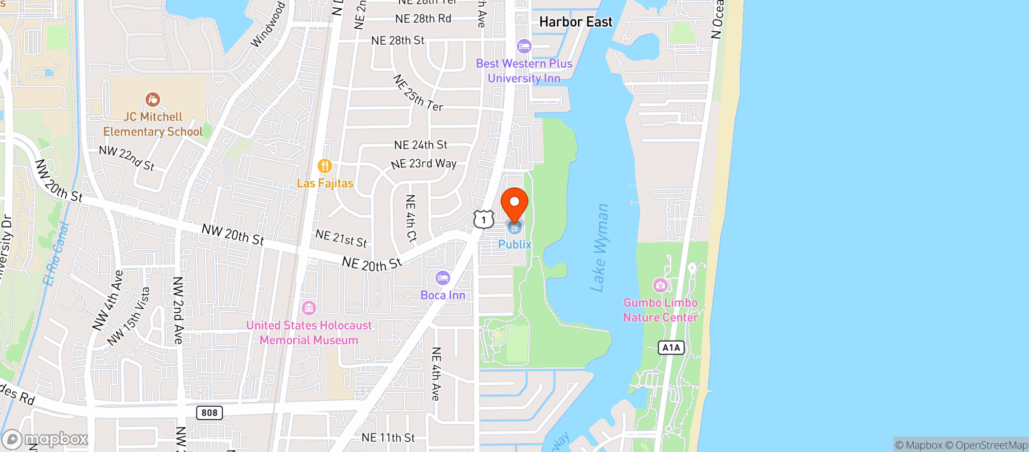 Map showing Publix