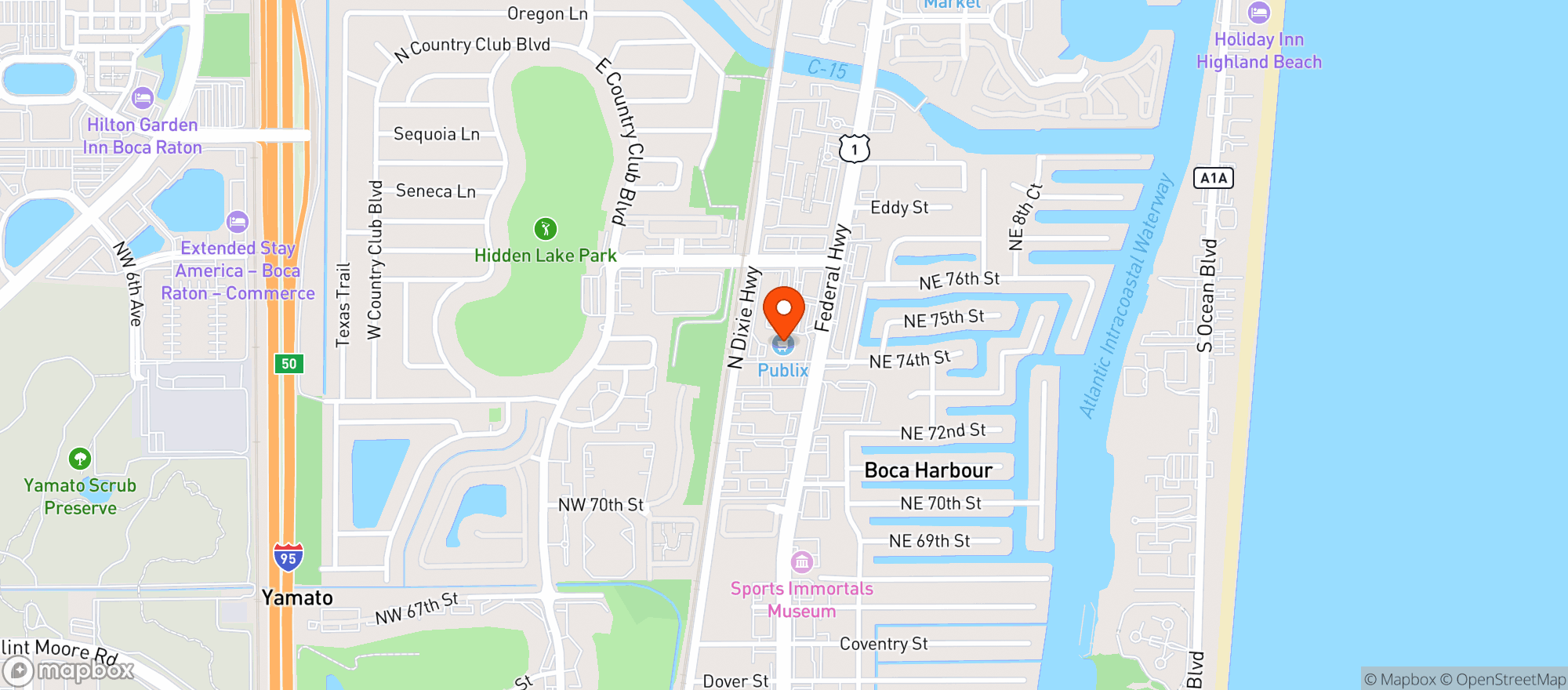 Map showing Publix