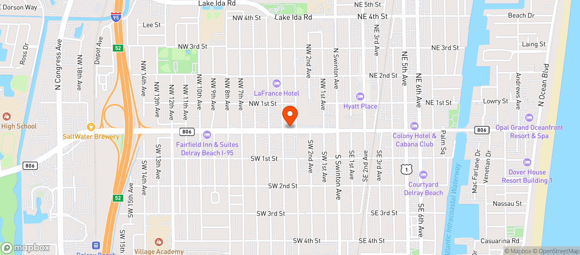 Map showing Tony S Deli
