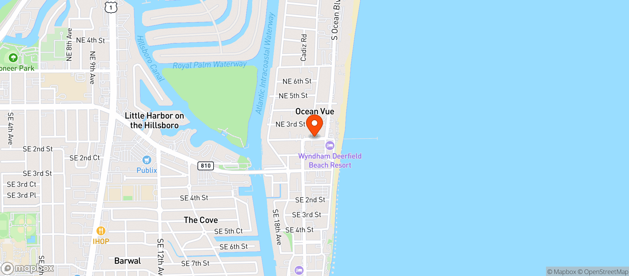 Map showing Amantes Italian Restaurant