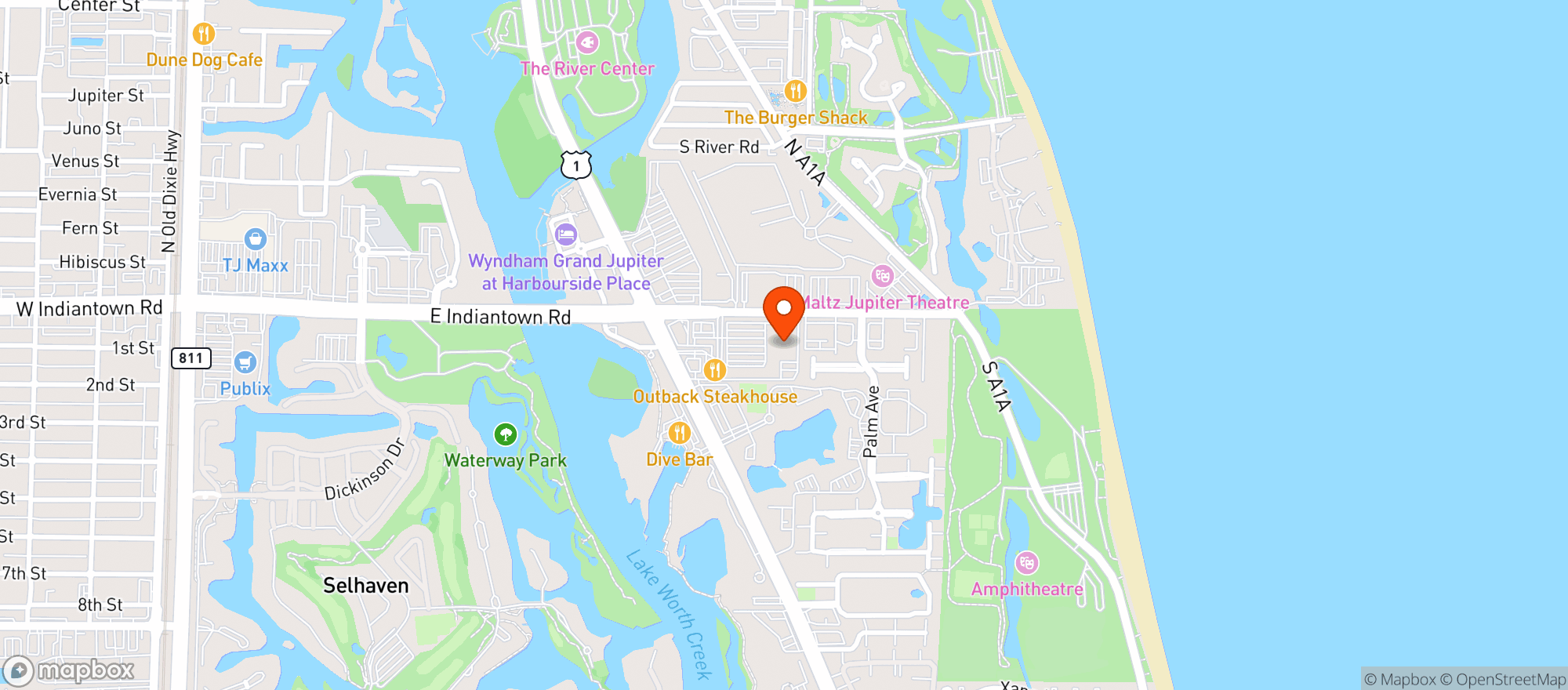 Map showing Publix