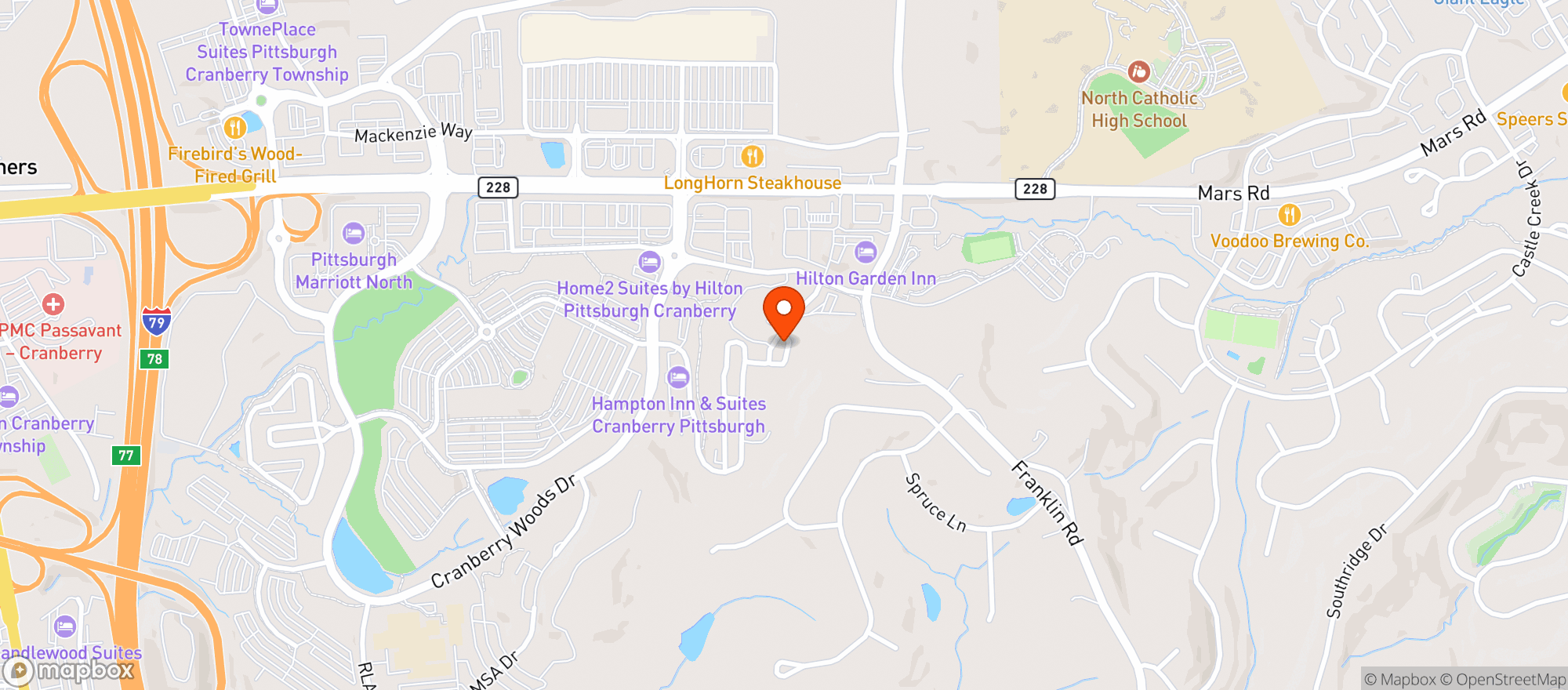 Map showing Cencis Pizzeria & Bar