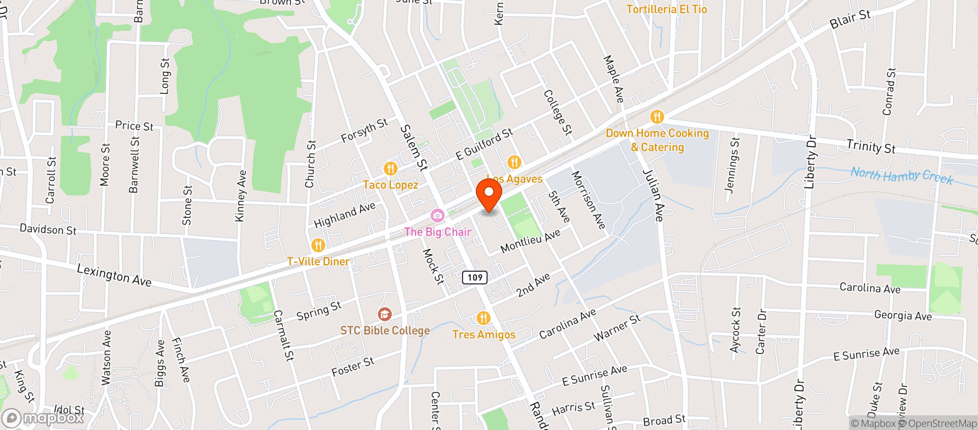 Map showing Finch House
