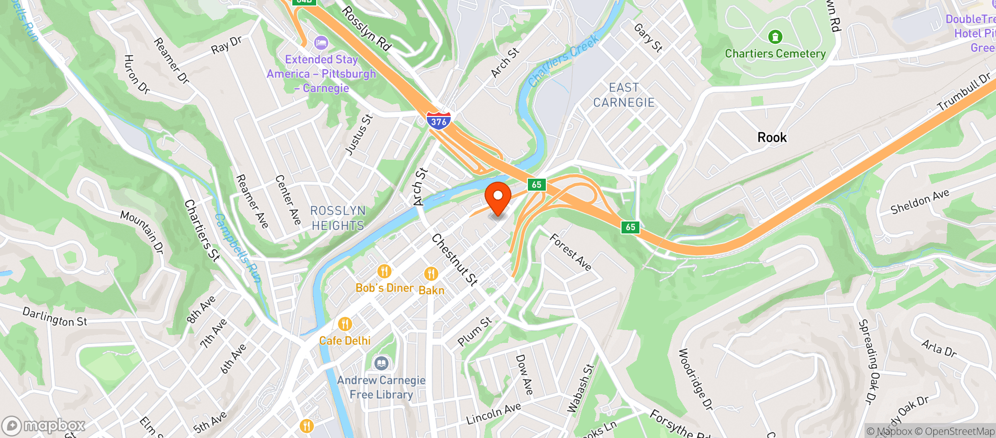 Map showing Brothers Beer