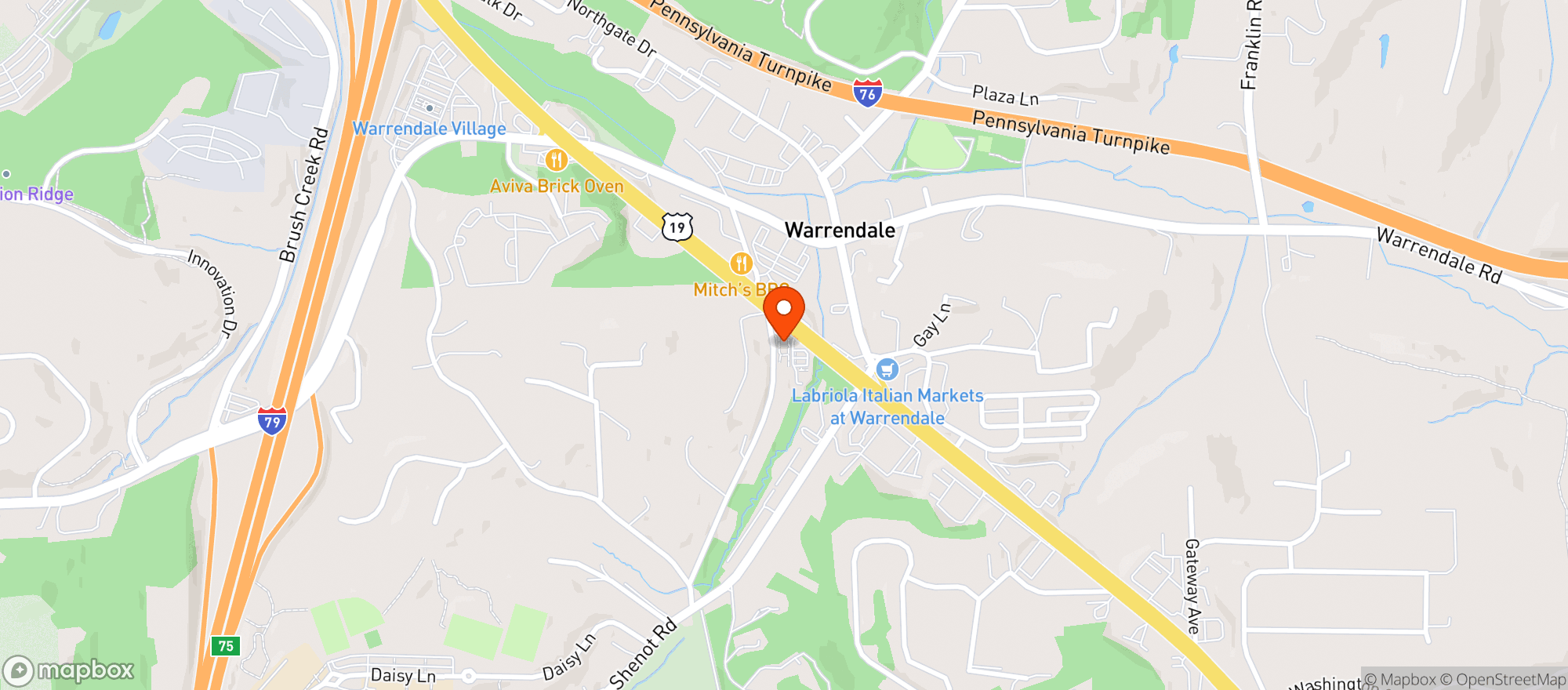 Map showing Golftec