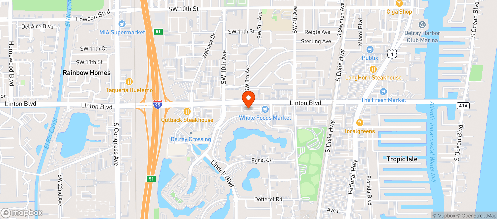 Map showing Whole Foods Market