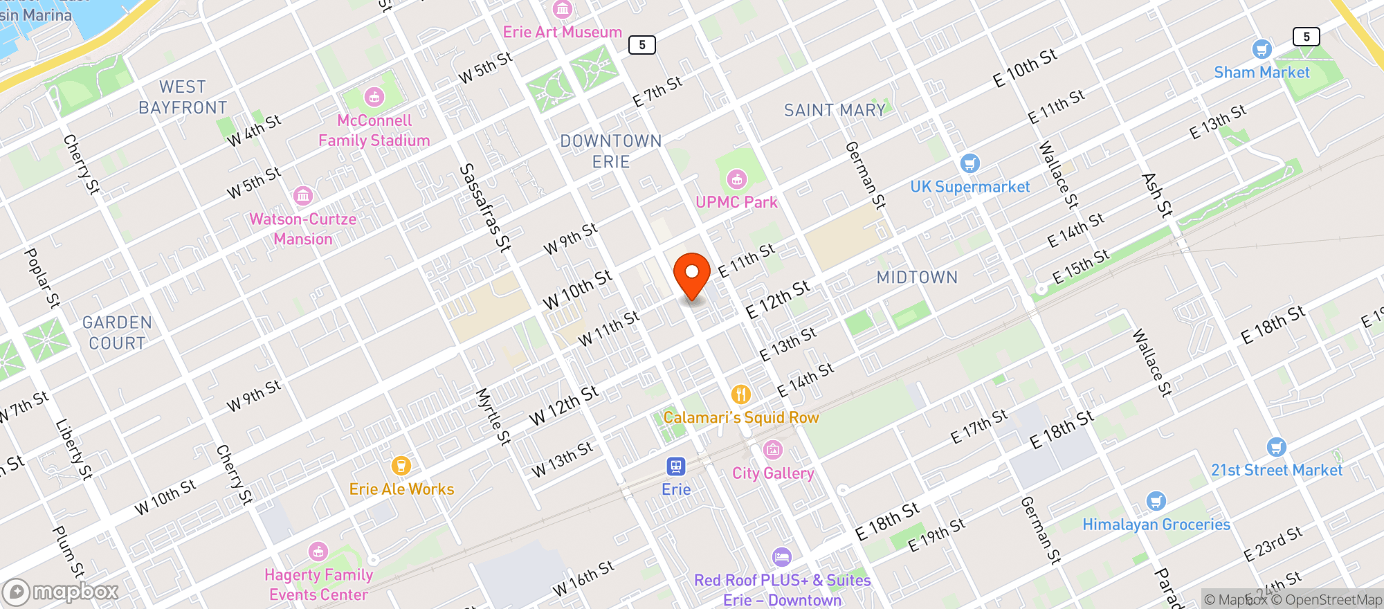 Map showing Plymouth Tavern