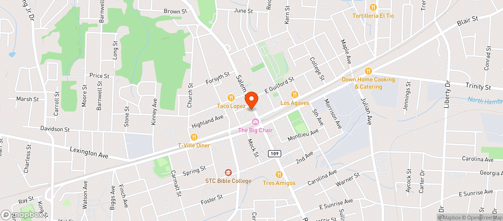 Map showing Average Joes Bar And Tap