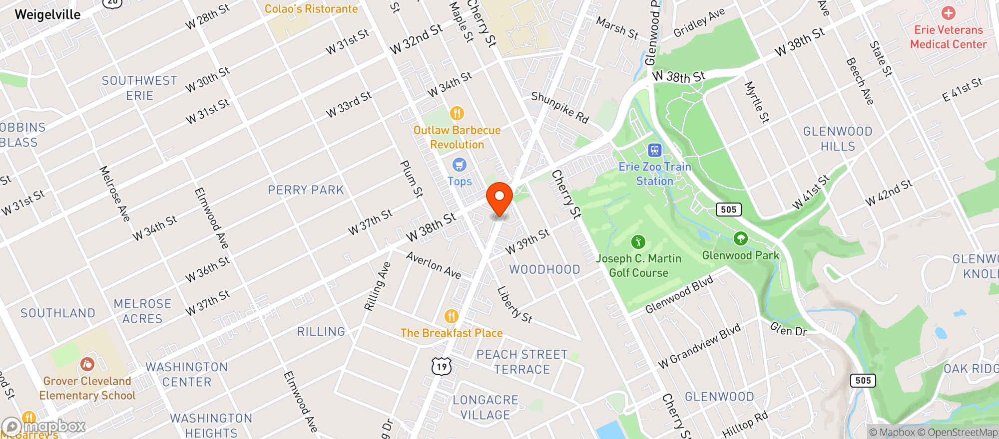 Map showing 1000 Beers