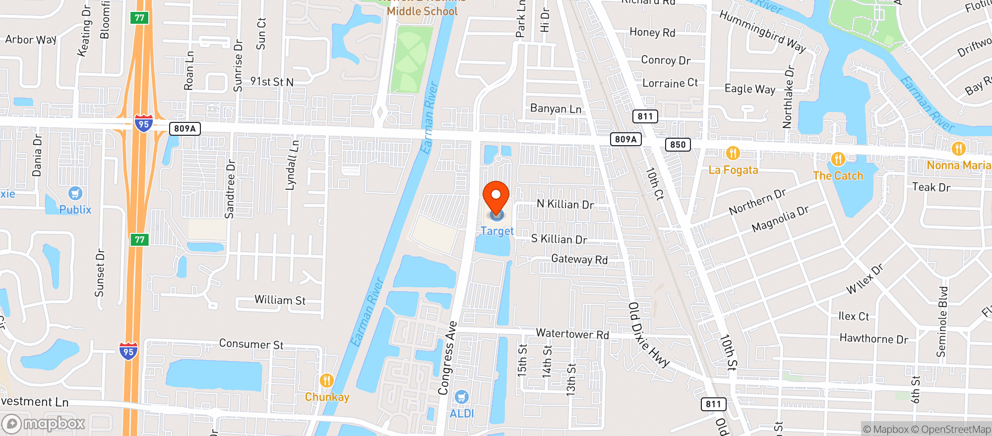 Map showing Target