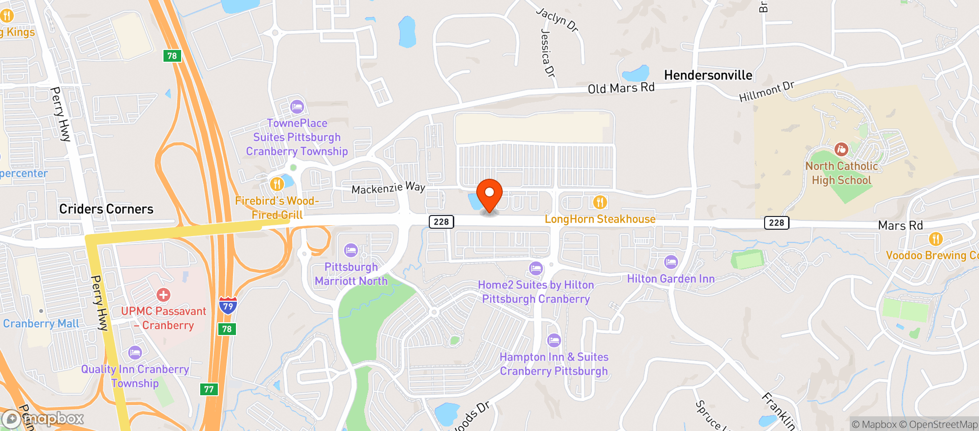 Map showing Fresh Thyme Farmers Market