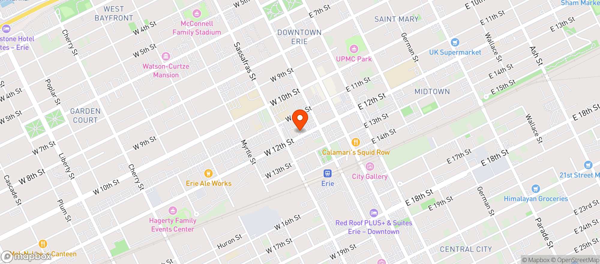 Map showing Lavery Brewing Co.