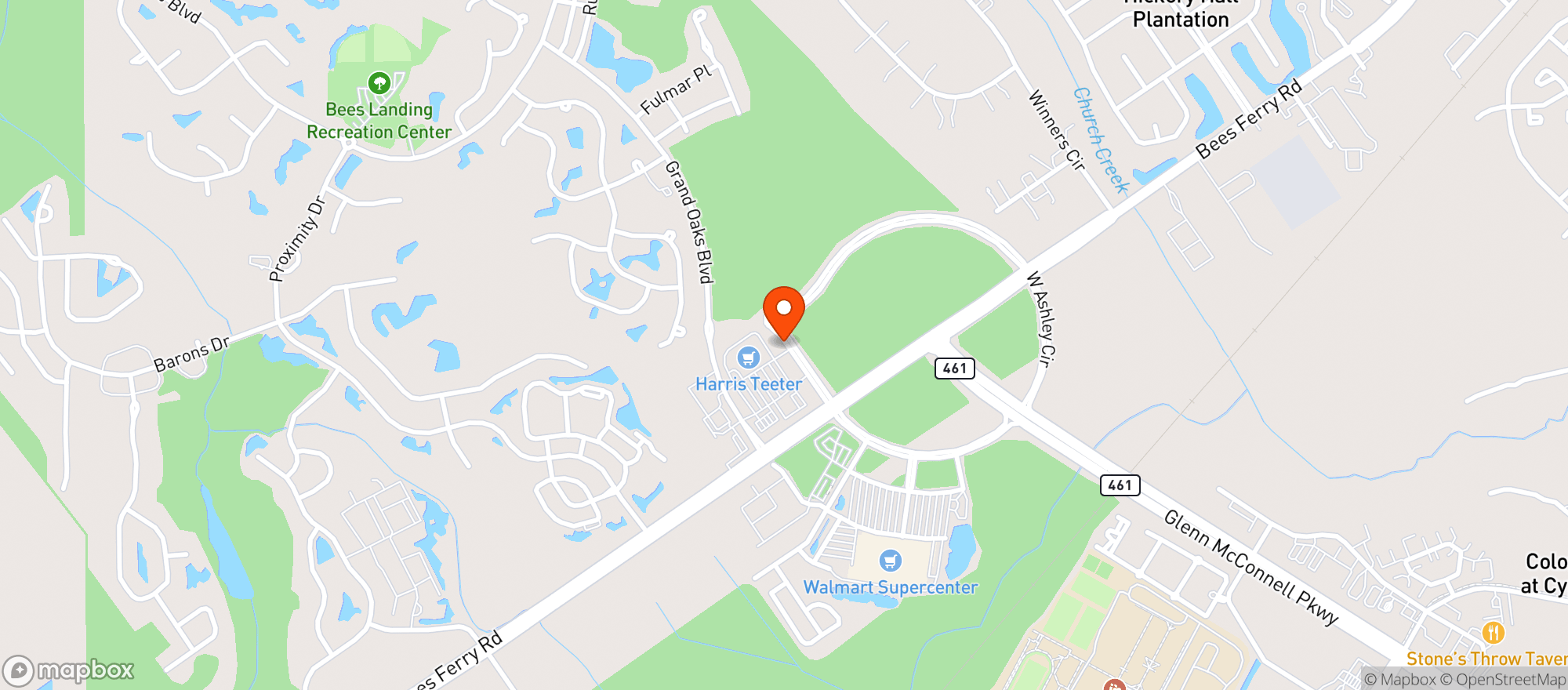 Map showing Harris Teeter