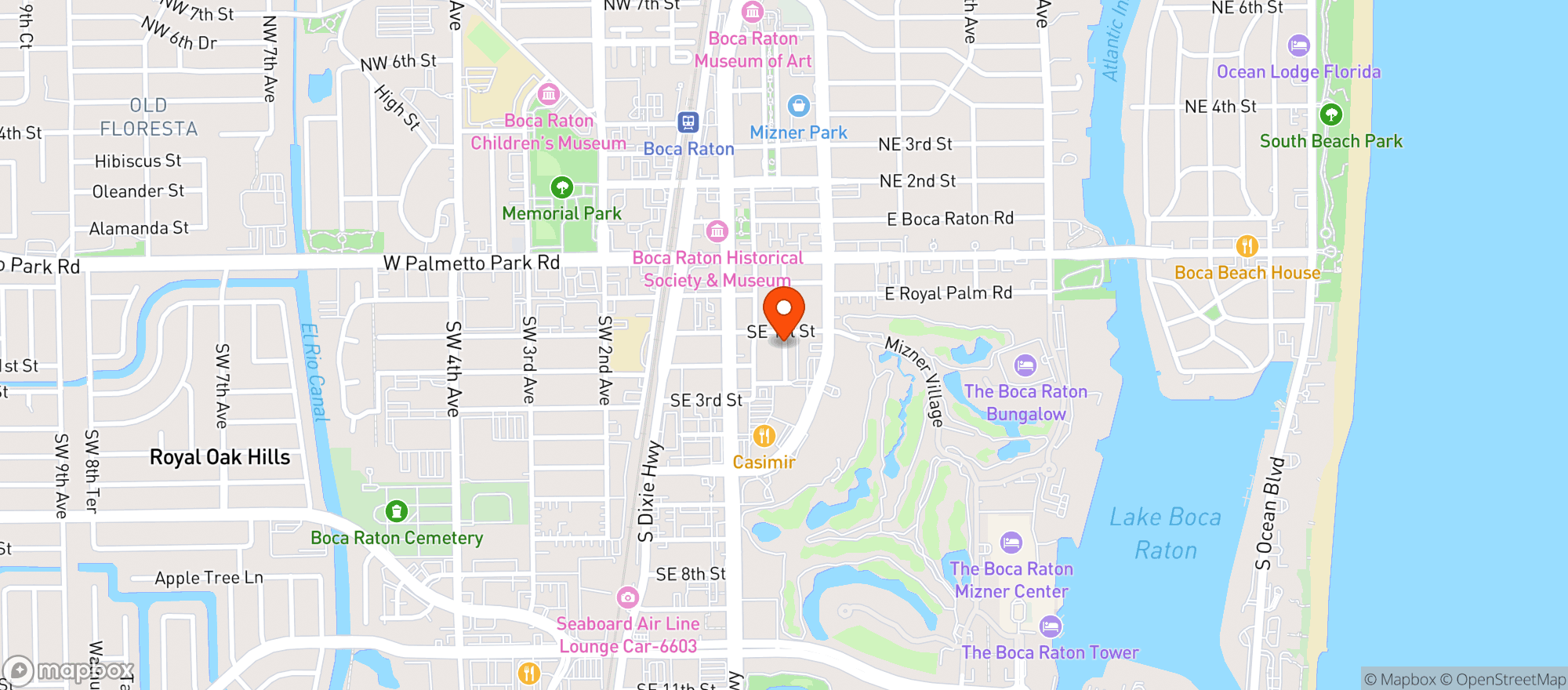 Map showing Chops Lobster Bar