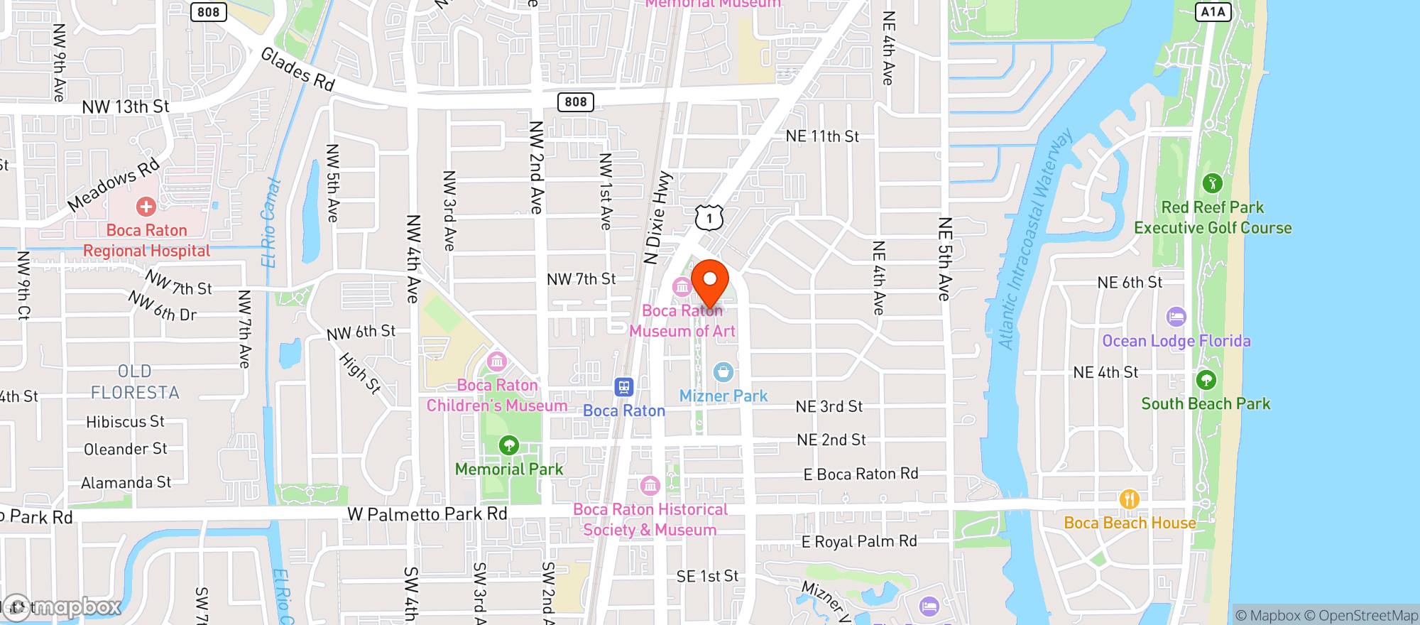Map showing Gramercy Hair Salon