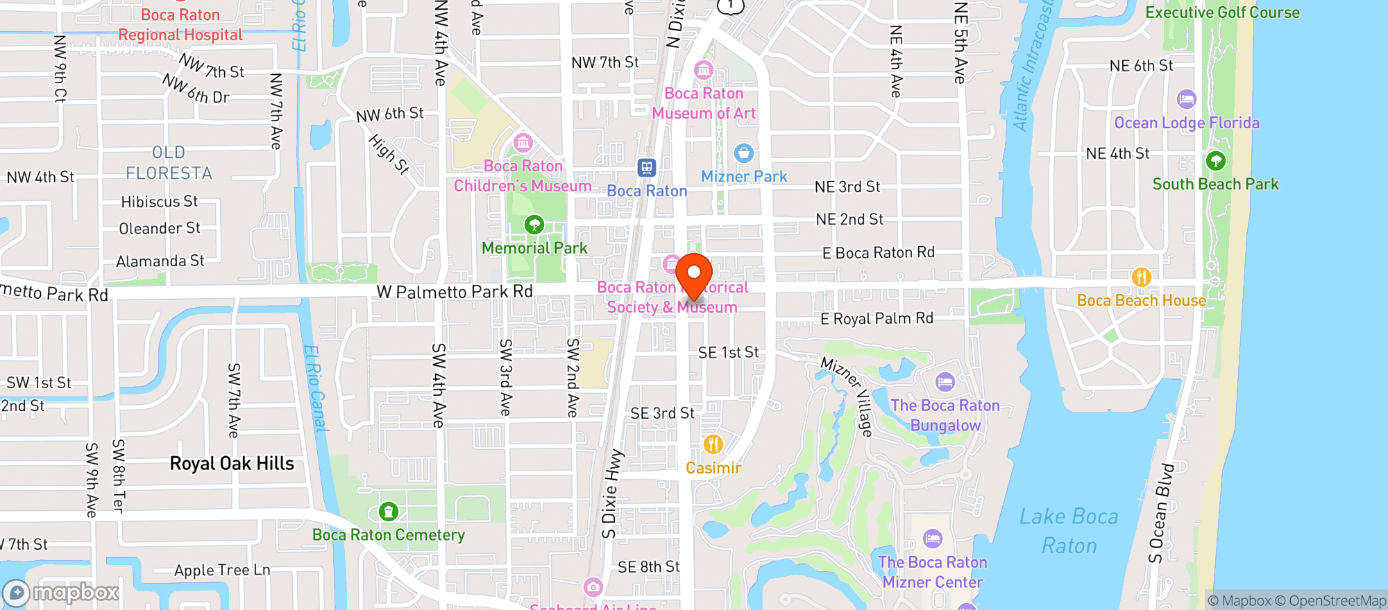 Map showing Louie Bossis Ristorante Pizzeria