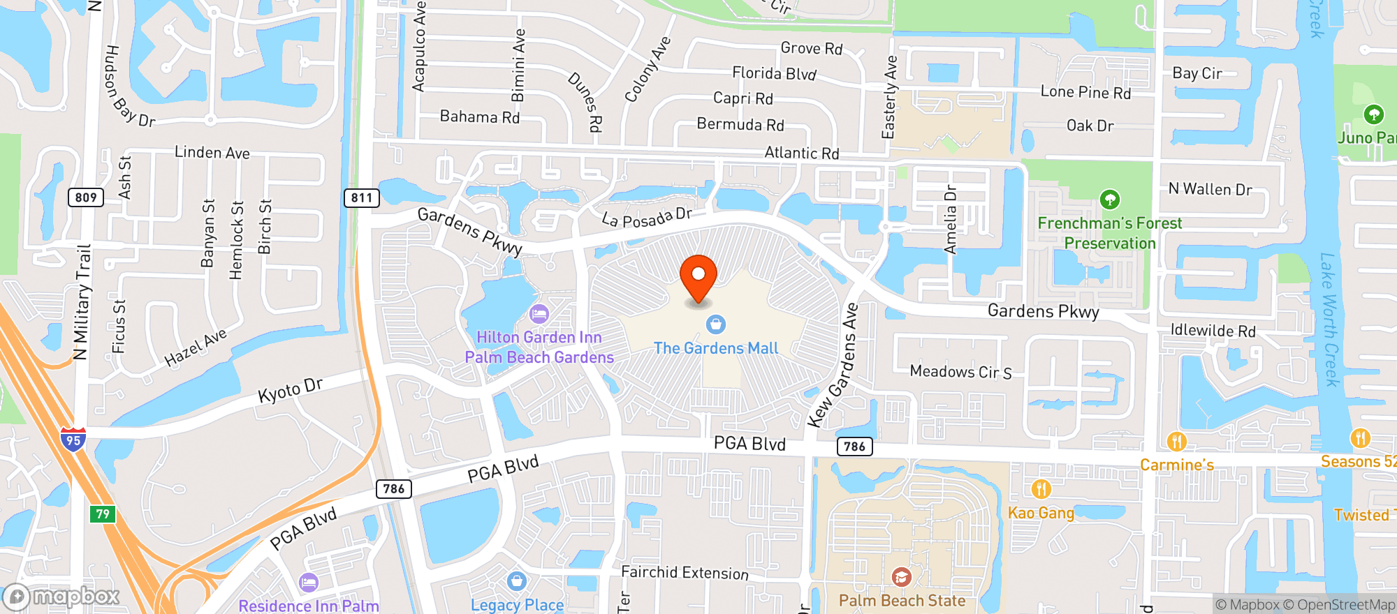 Map showing Tap 42 Craft Kitchen & Bar