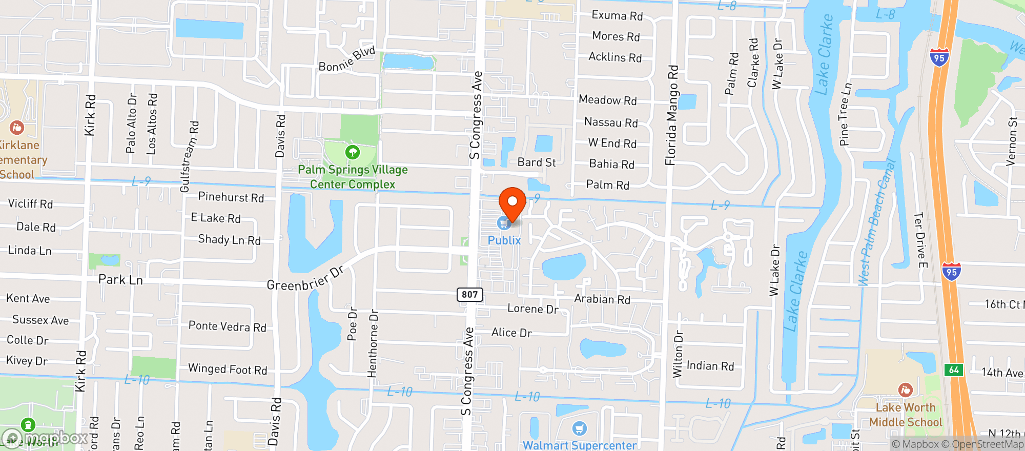 Map showing Publix