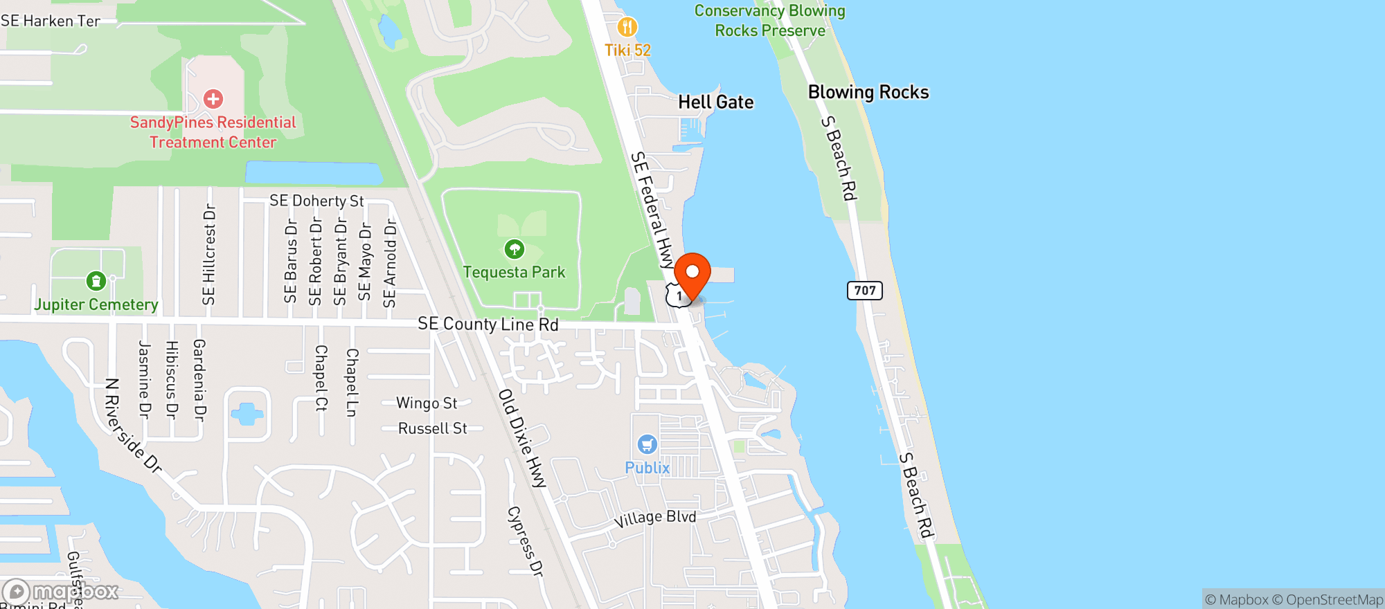 Map showing Gilbane Boatworks