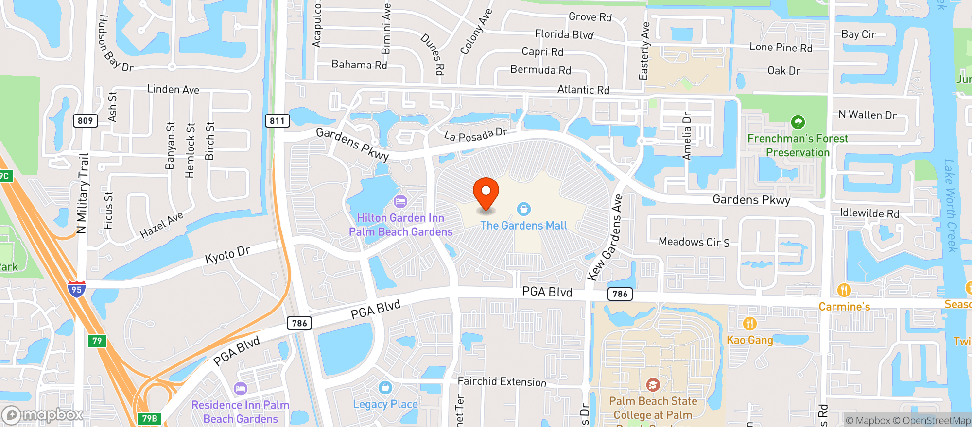 Map showing P F Changs China Bistro #9915