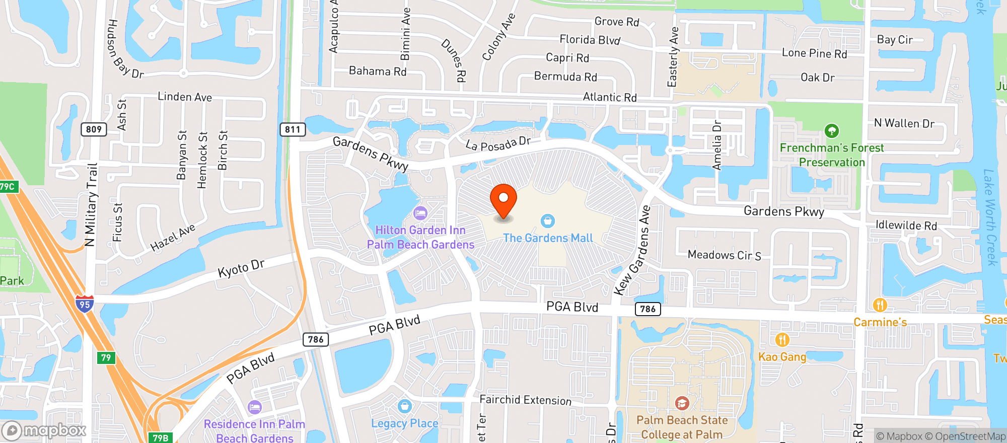 Map showing Tommy Bahama