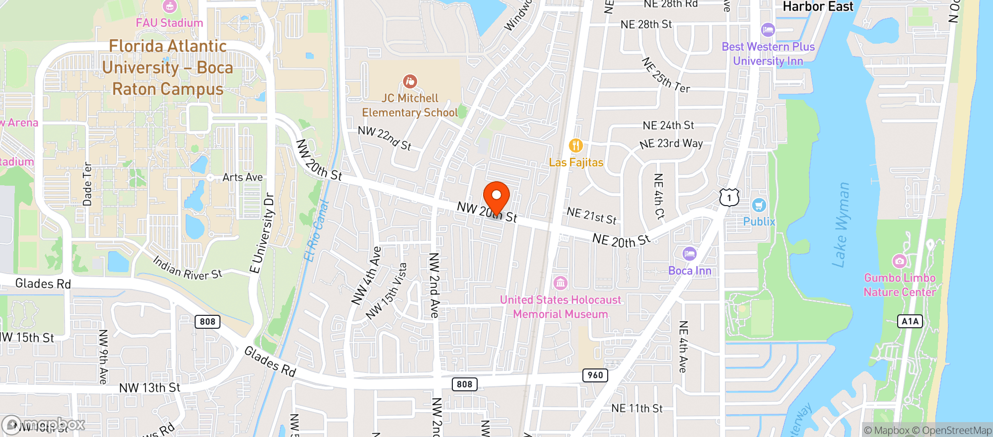 Map showing THE HOOKUP