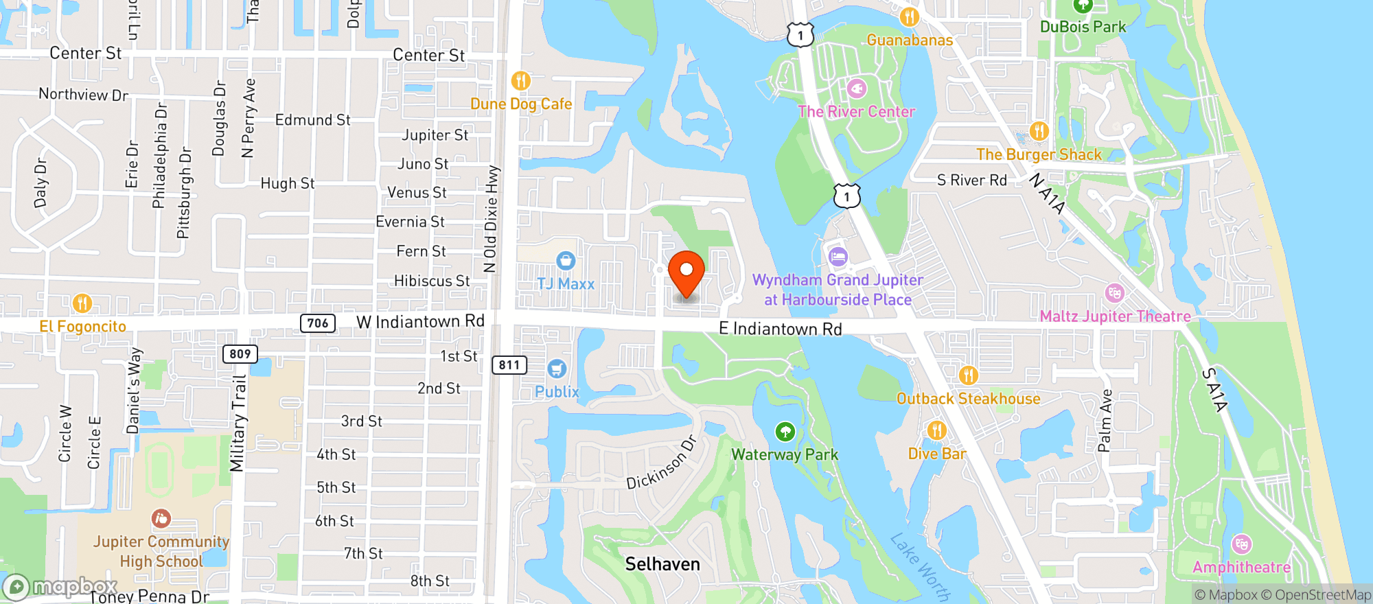 Map showing The Fresh Market