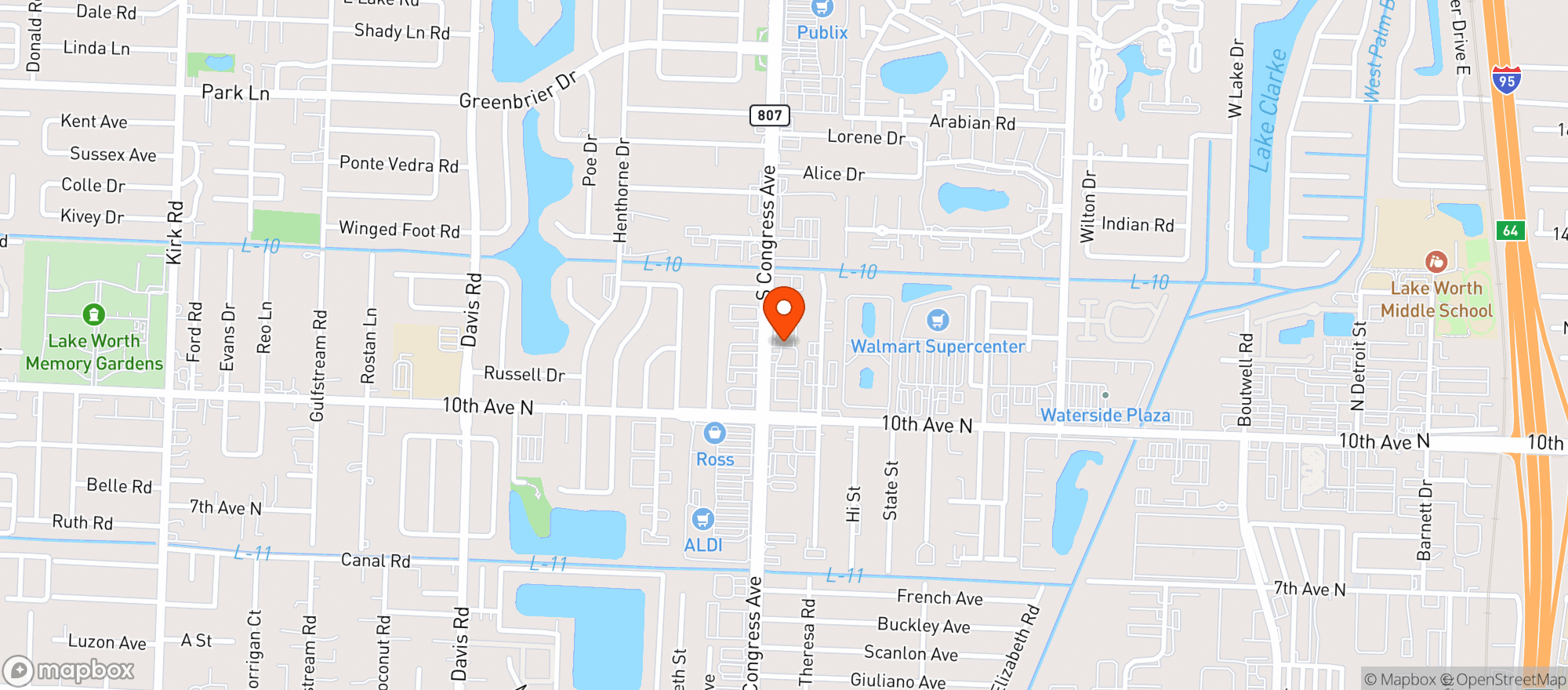 Map showing Country Corner Health Foods B
