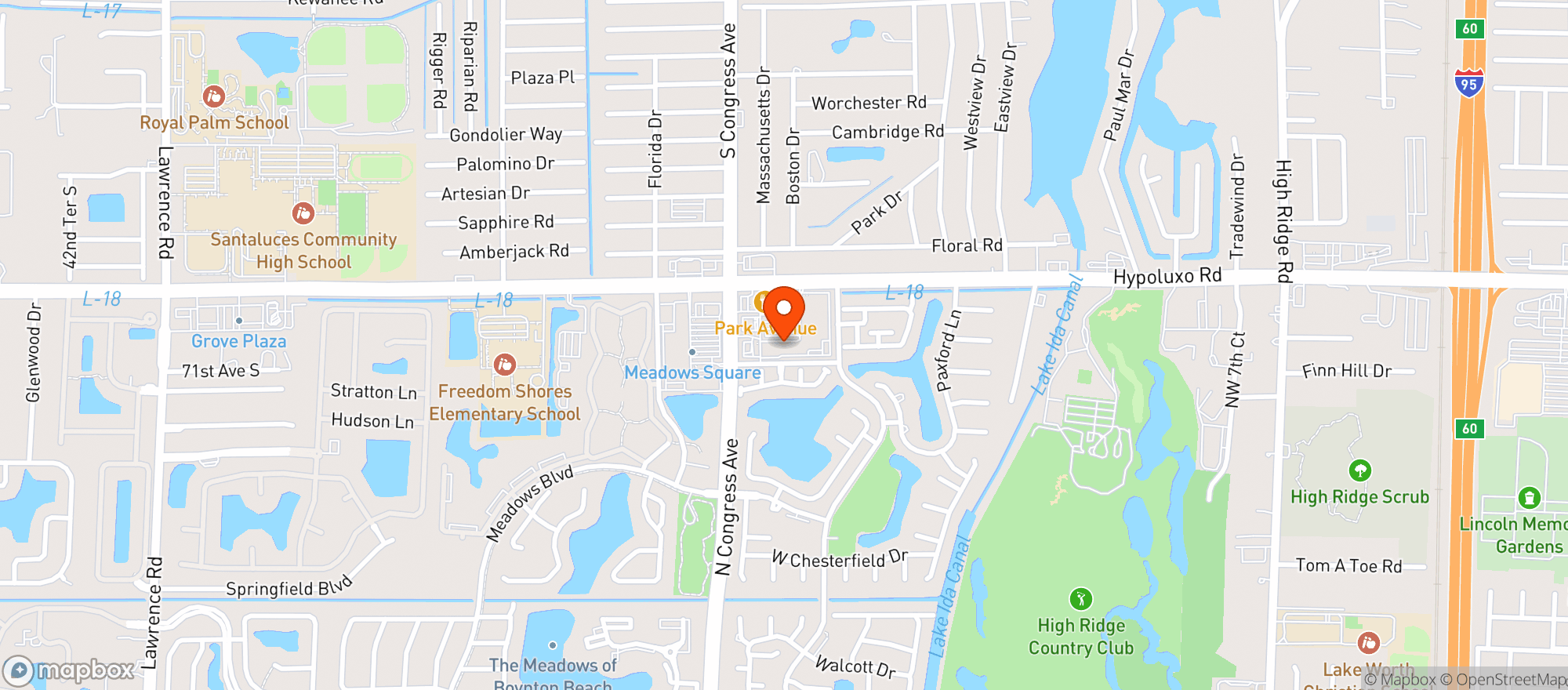 Map showing Duffys Sports Grill