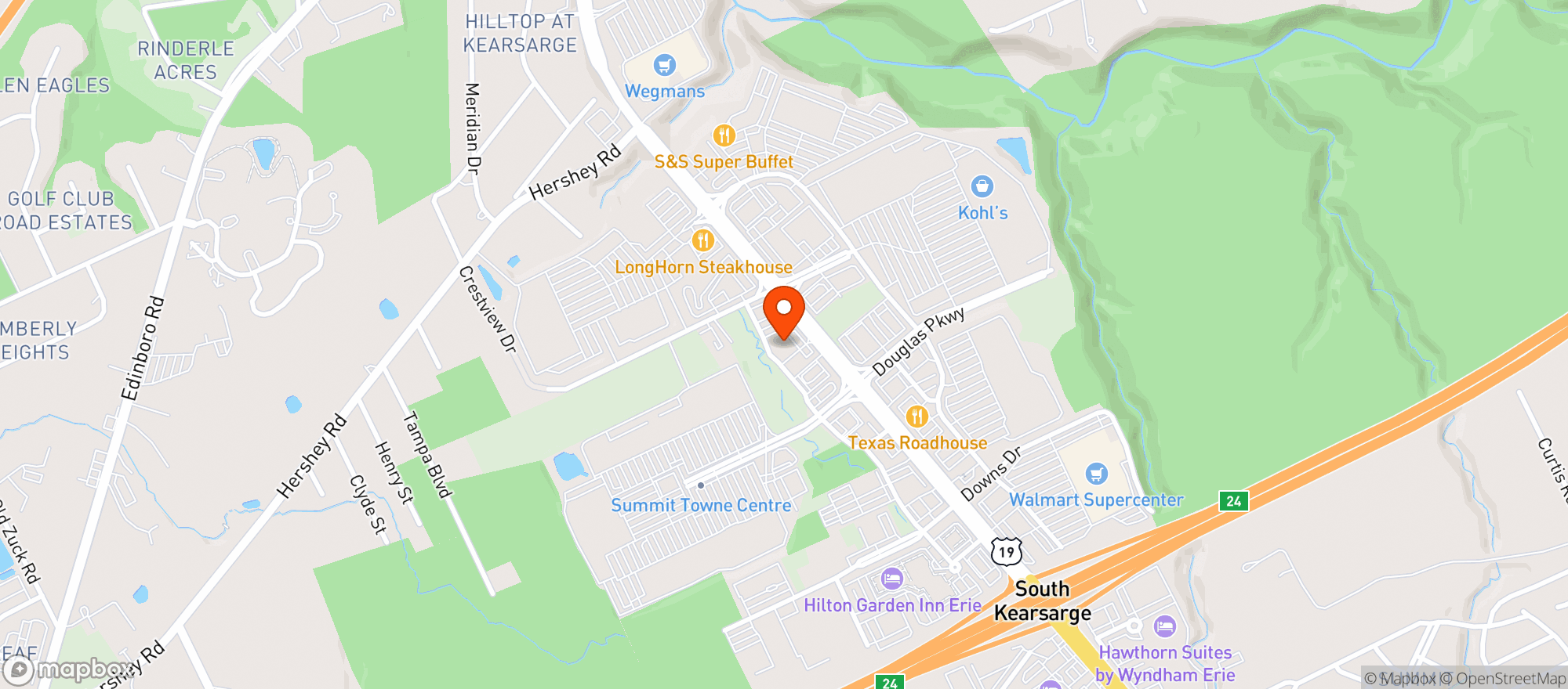 Map showing Vitamin Shoppe - Erie