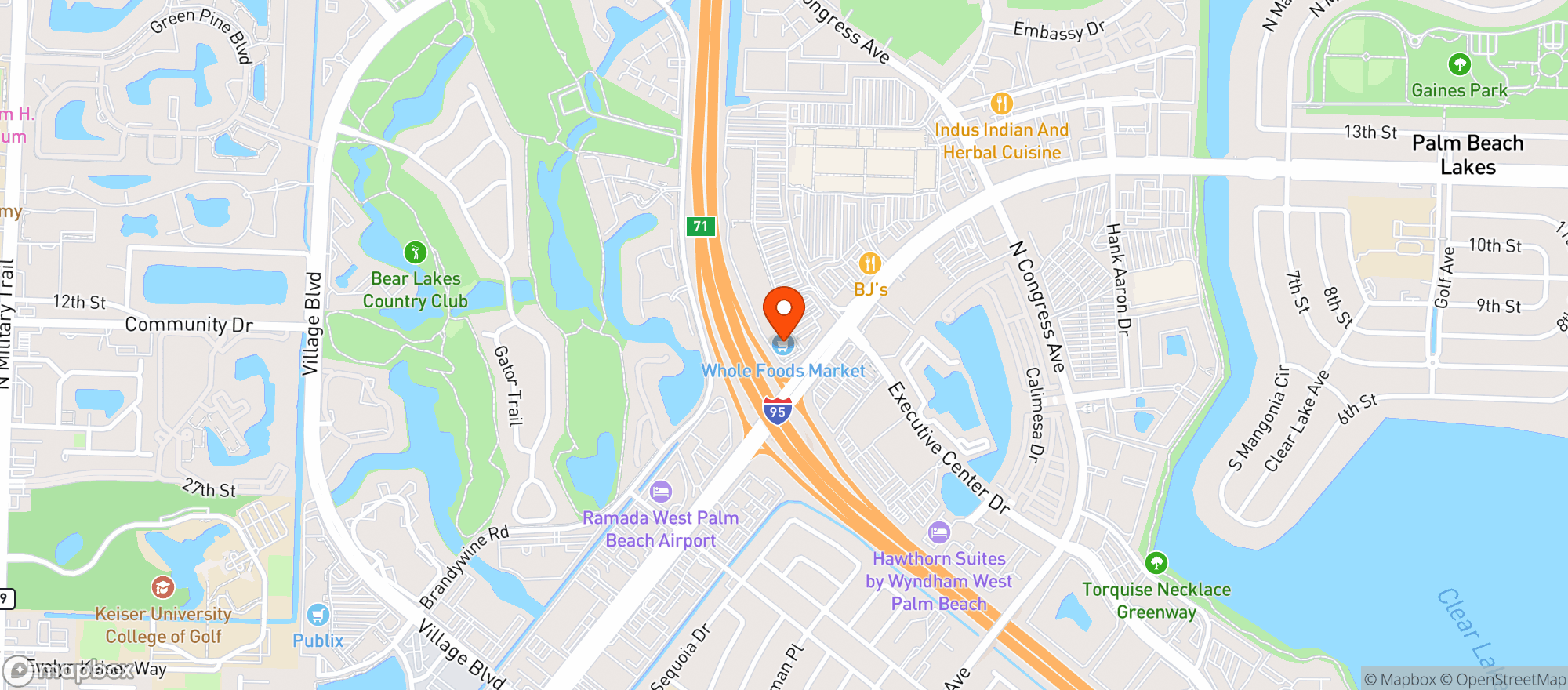 Map showing Whole Foods Market