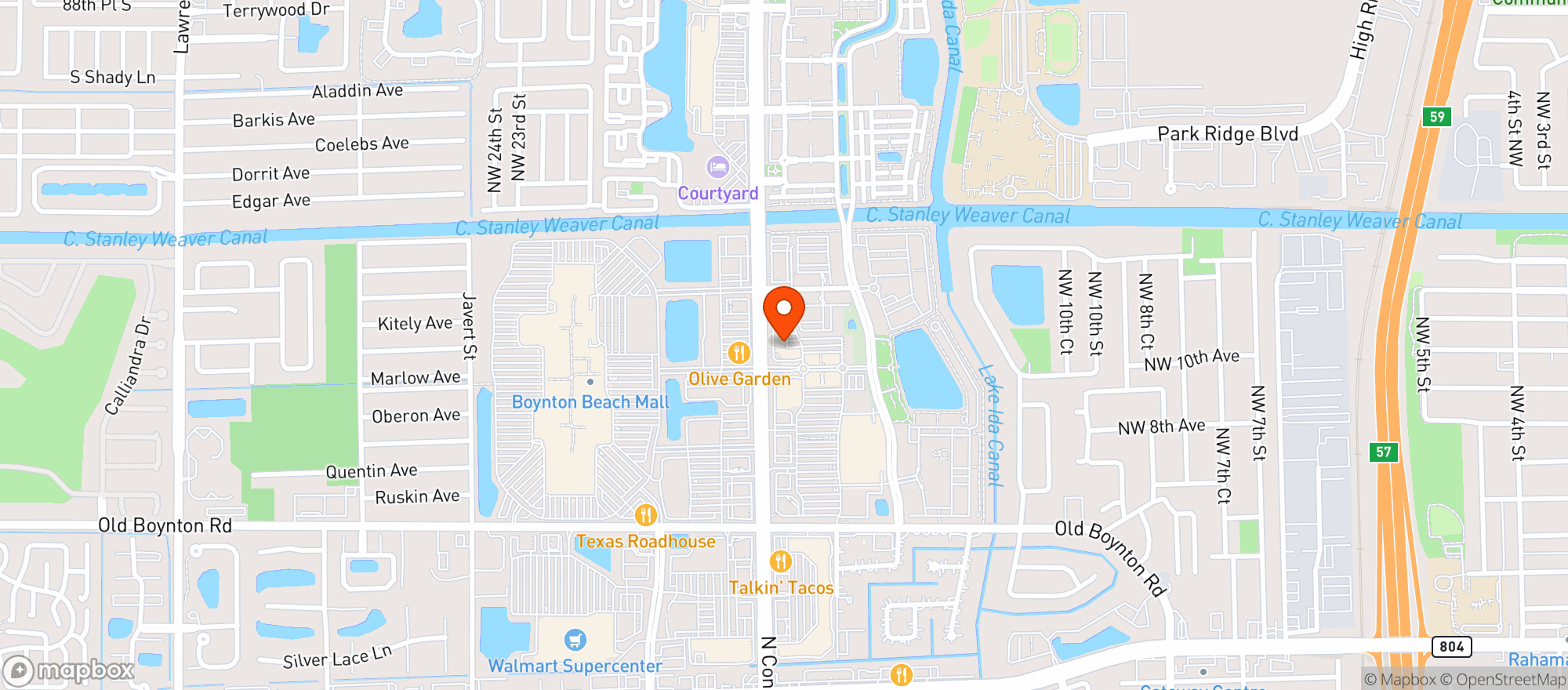 Map showing Brass Tap Boynton Beach
