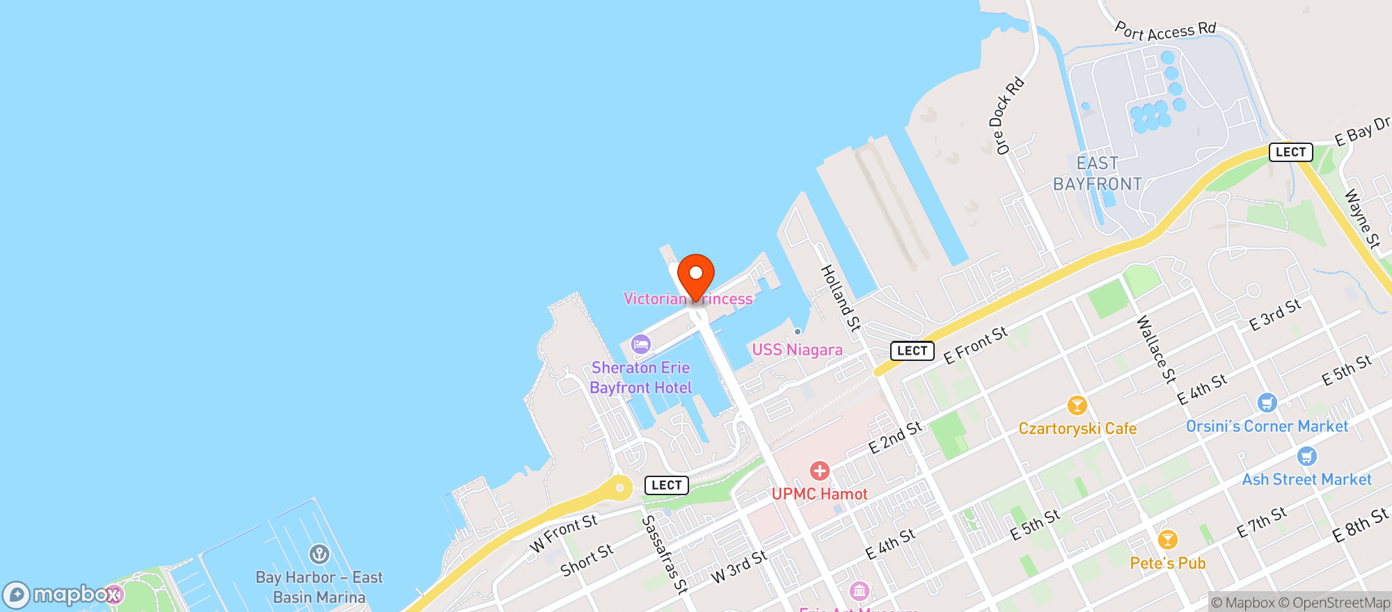 Map showing Smugglers Wharf