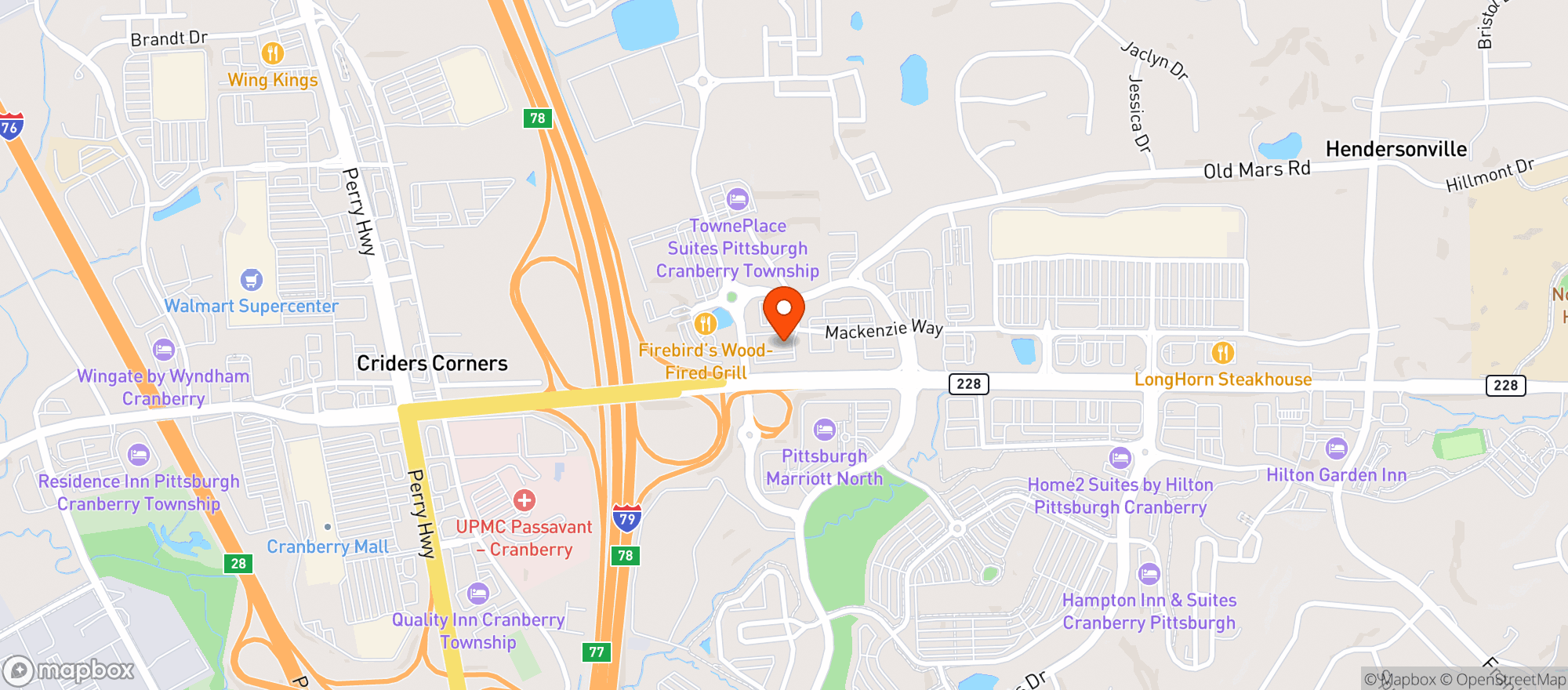 Map showing BURGATORY - CRANBERRY