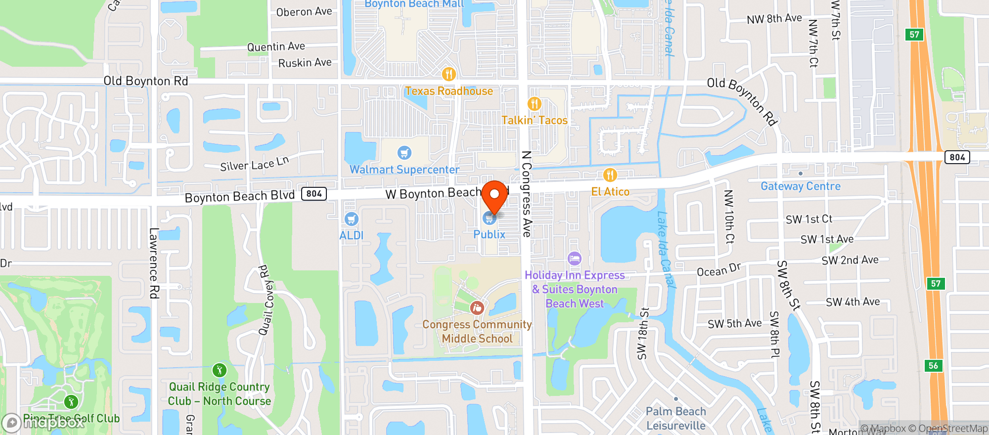 Map showing Publix