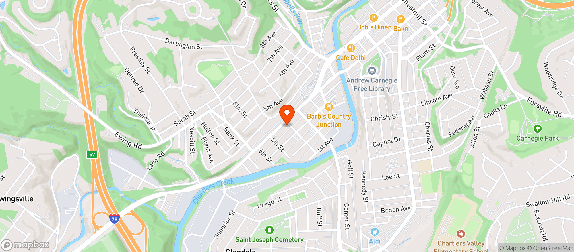 Map showing CARNEGIE BEER OUTLET INC