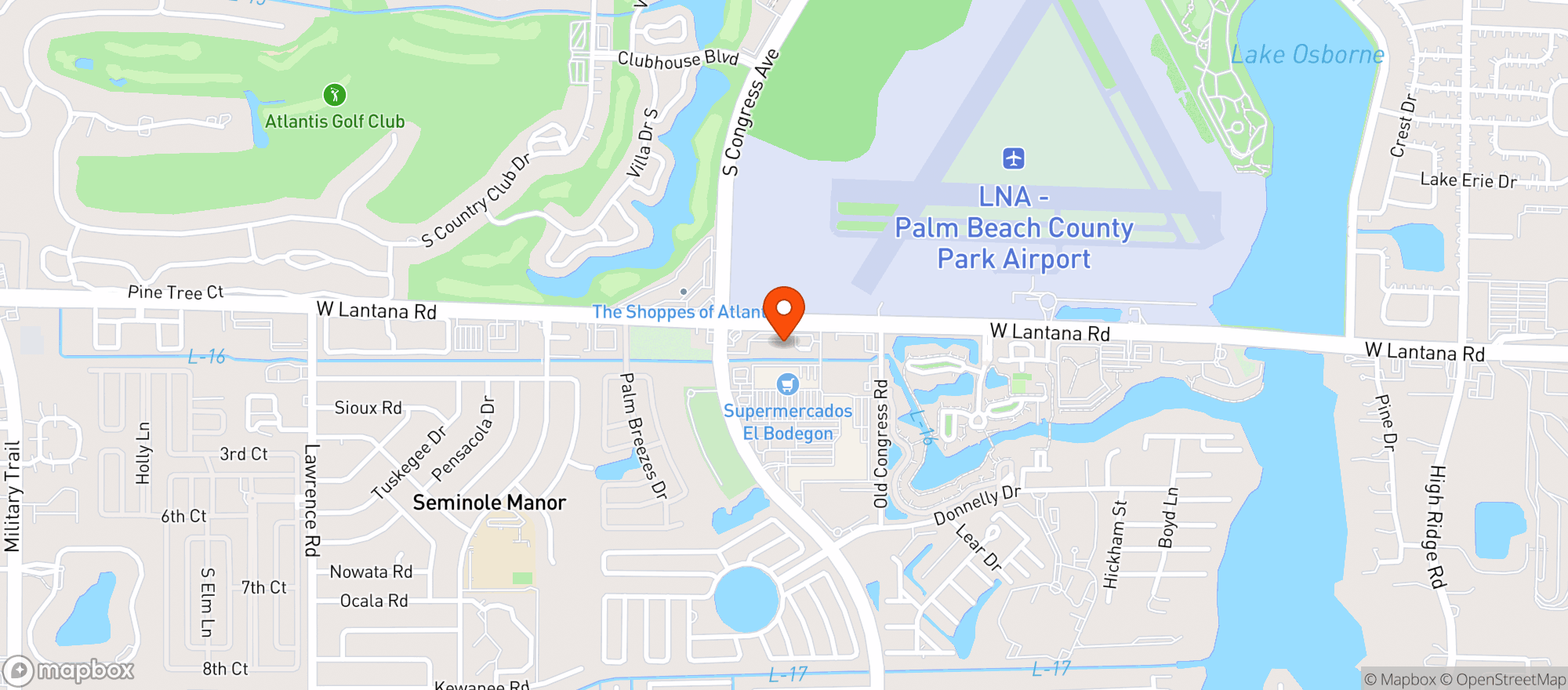 Map showing City Discount Beverage Wpb