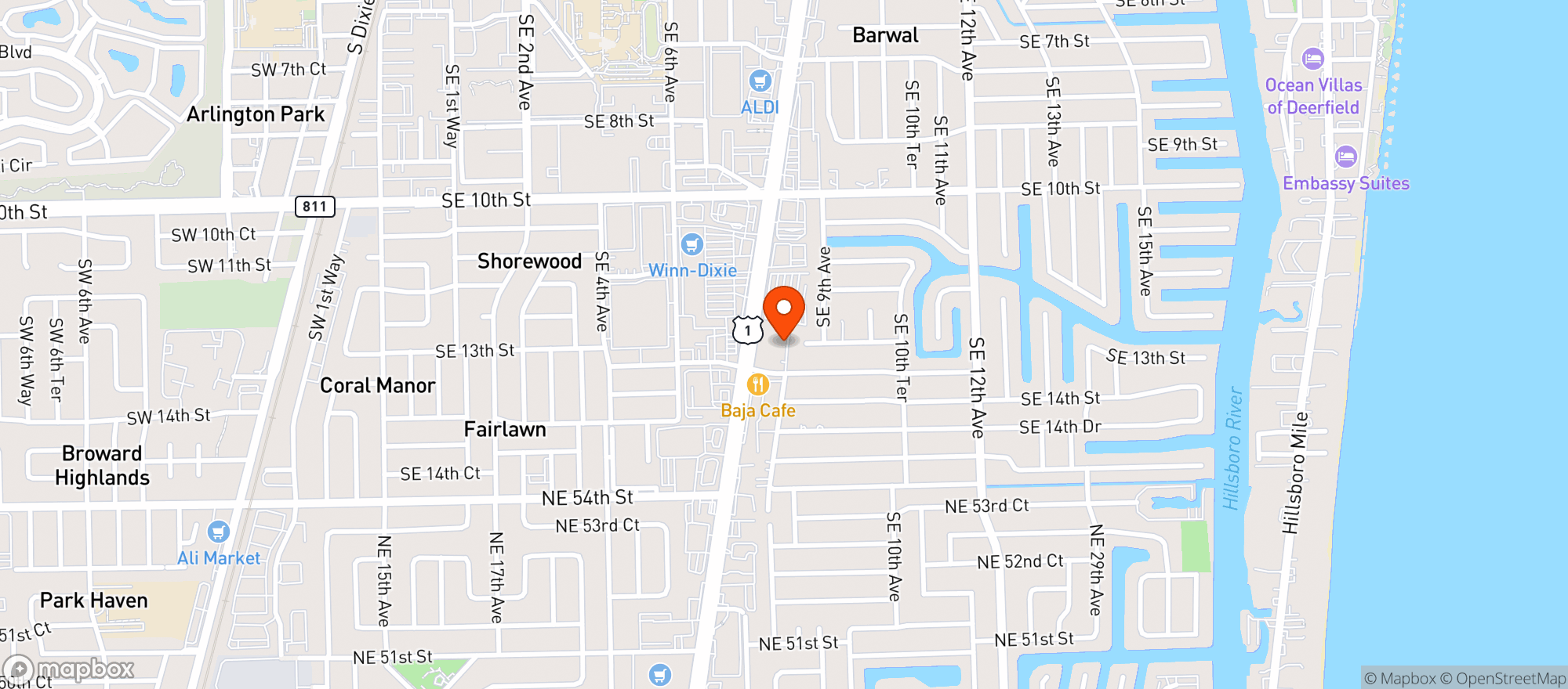 Map showing Target